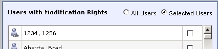 List Modification Users List